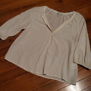 Joie Cream V-Neck Peasant Blouse